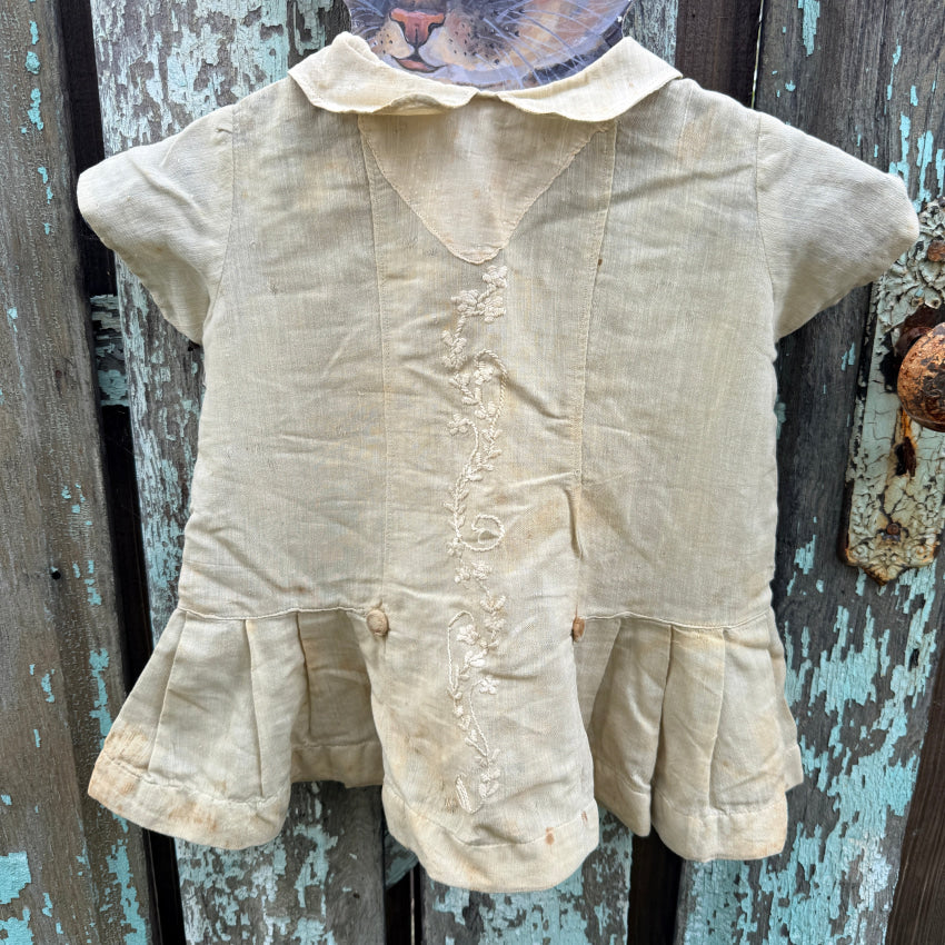 Antique Baby Dress Hand Embroidered Mother of Pearl Buttons antique baby dress