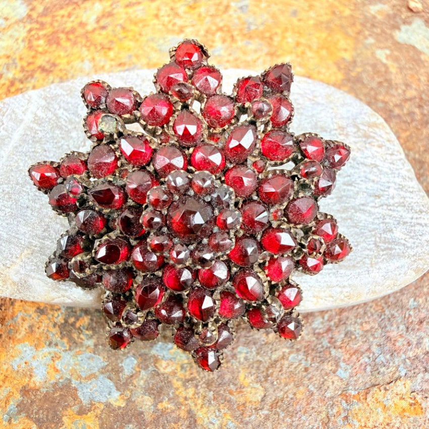 Antique Bohemian Garnet Star Pin pin