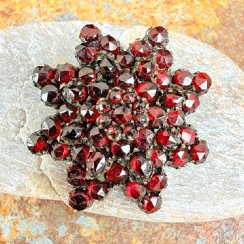 Antique Bohemian Garnet Star Pin pin