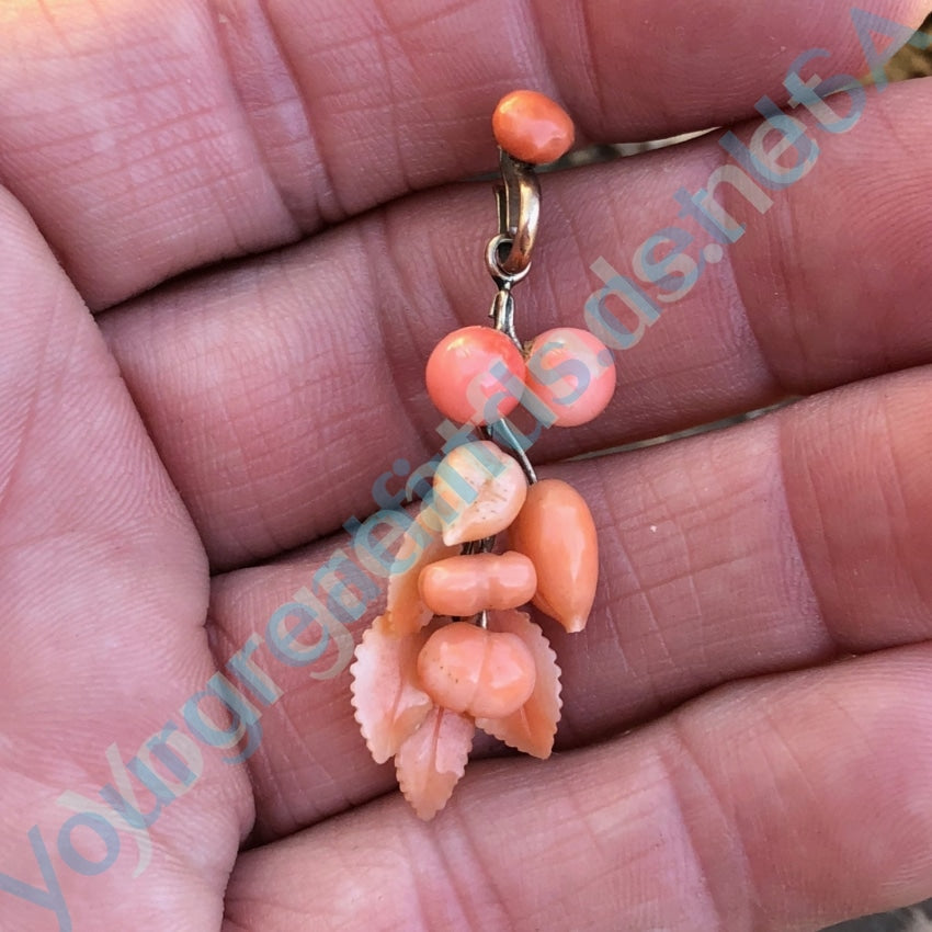 Antique Carved Coral Pendant Yourgreatfinds