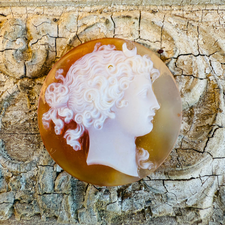 Antique Carved Sardonyx Unset Cameo Diana Artemis