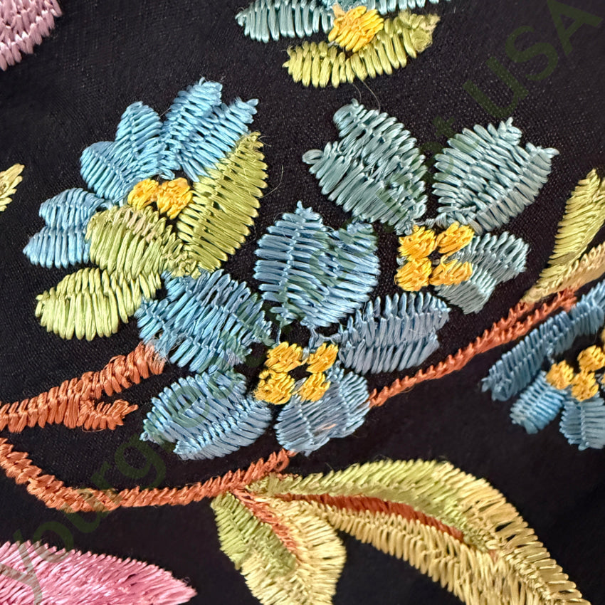 Antique Chinese Silk Hand Embroidered Piano Shawl shawl