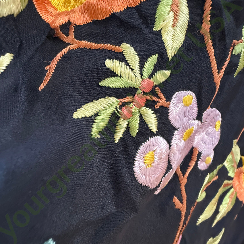 Antique Chinese Silk Hand Embroidered Piano Shawl shawl