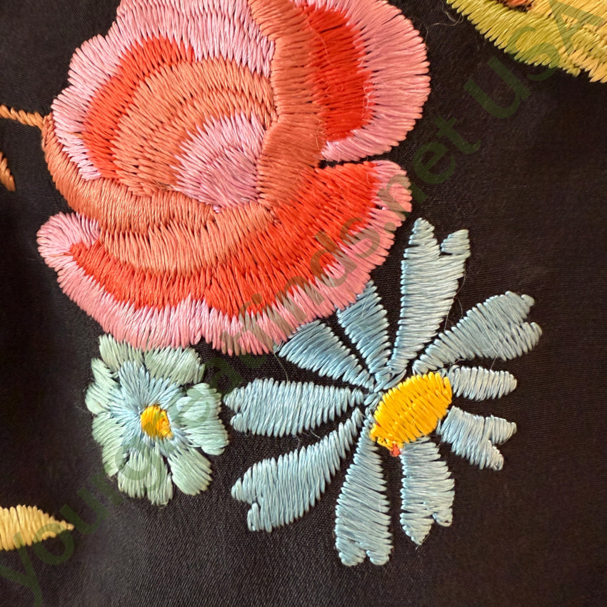 Antique Chinese Silk Hand Embroidered Piano Shawl shawl