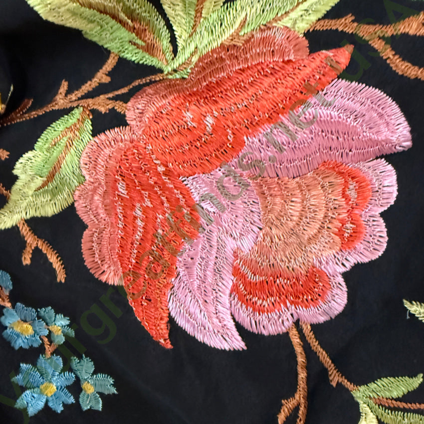 Antique Chinese Silk Hand Embroidered Piano Shawl shawl