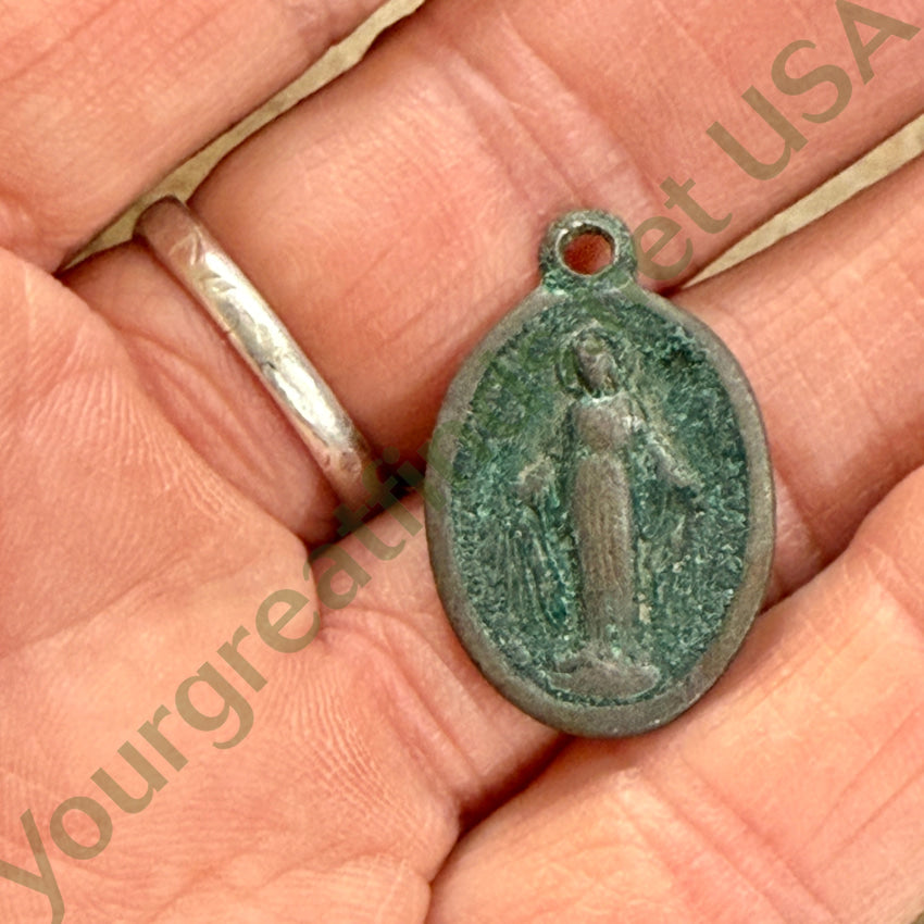 Antique Copper Sacred Mother Pendant Verdigris & Grunge pendant