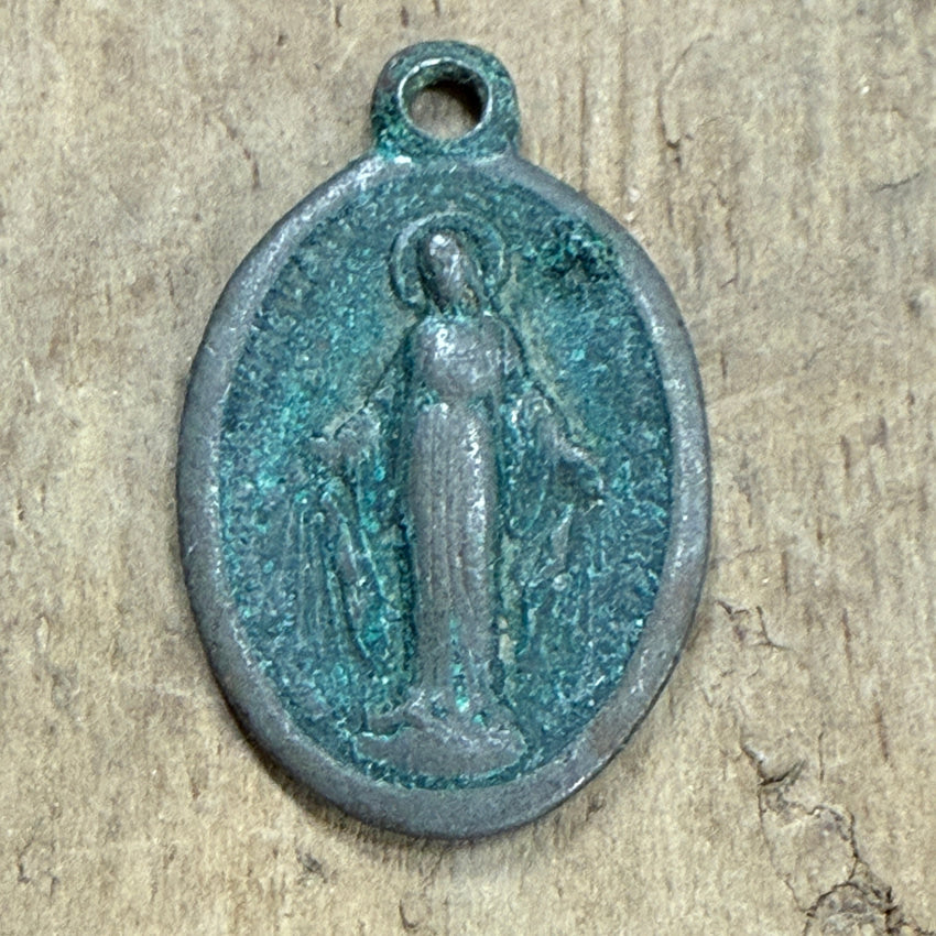 Antique Copper Sacred Mother Pendant Verdigris & Grunge pendant