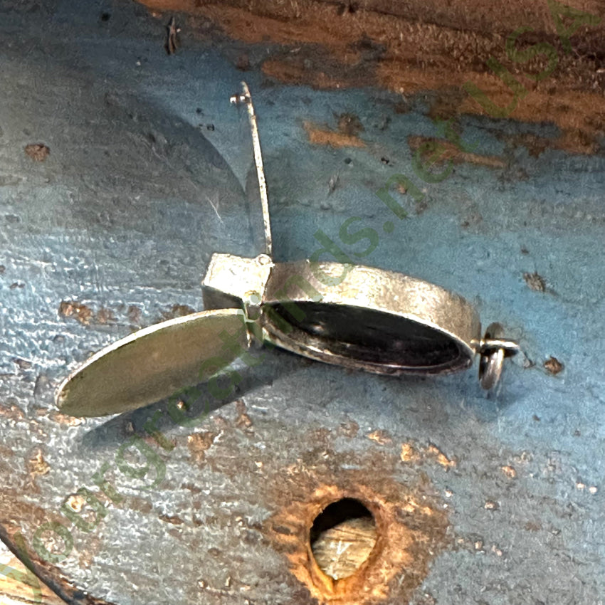 Antique Engraved Sterling Silver Double Sided Locket Pendant