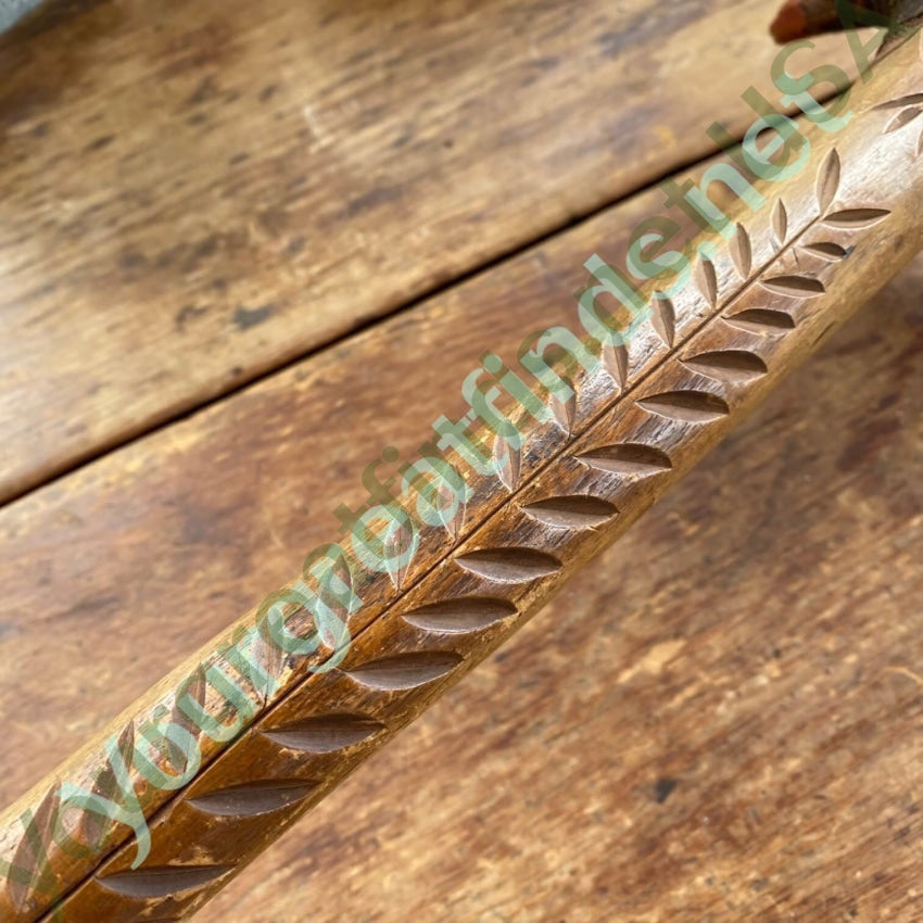 Antique Folk Art Hand Carved Mythical Creature Staff Wood Yourgreatfinds