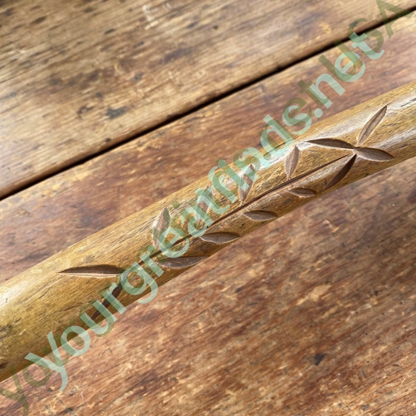 Antique Folk Art Hand Carved Mythical Creature Staff Wood Yourgreatfinds