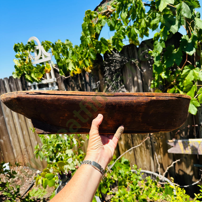 Antique Folk Art Wooden Pond Boat