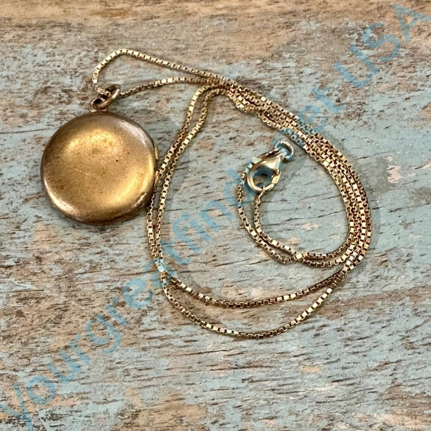 Antique Gold Filled Devotional Locket Necklace 1913