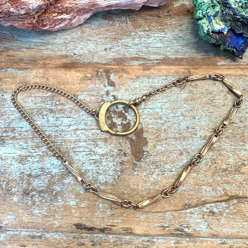 Antique Gold Over Brass Watch Chain