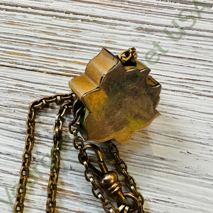 Antique Gold & Sardonyx Carved Jesus Cameo Watch Chain