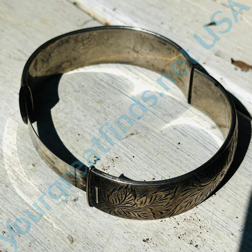 Bangle Sterling top British Etched Bracelet