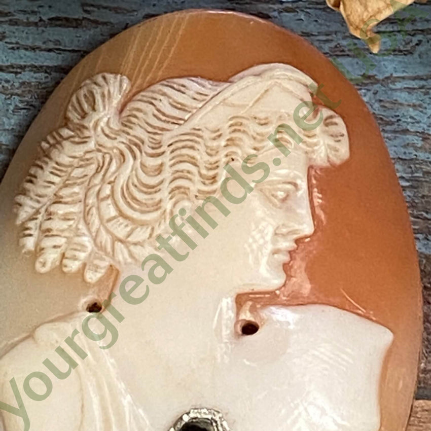 Antique Italian Hand Carved Habille Shell Cameo Unset