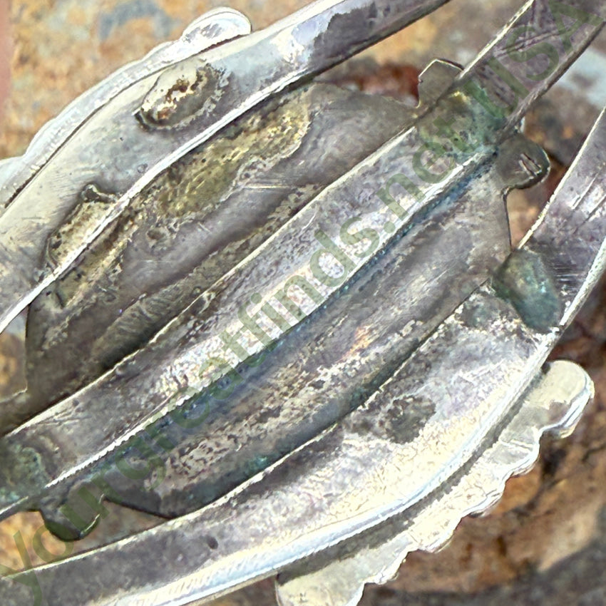 Antique Navajo Petrified Wood Sterling Silver Cuff Bracelet bracelet