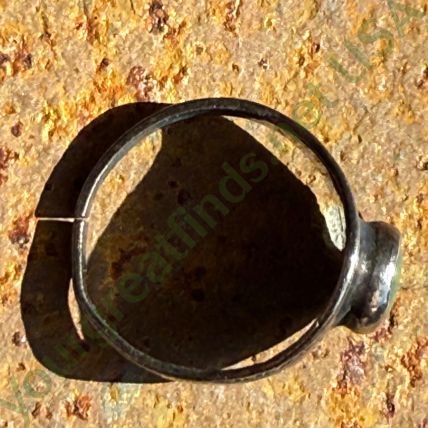 Antique Navajo Sterling Silver & Turquoise Baby Ring Size 2 1/4 Ring