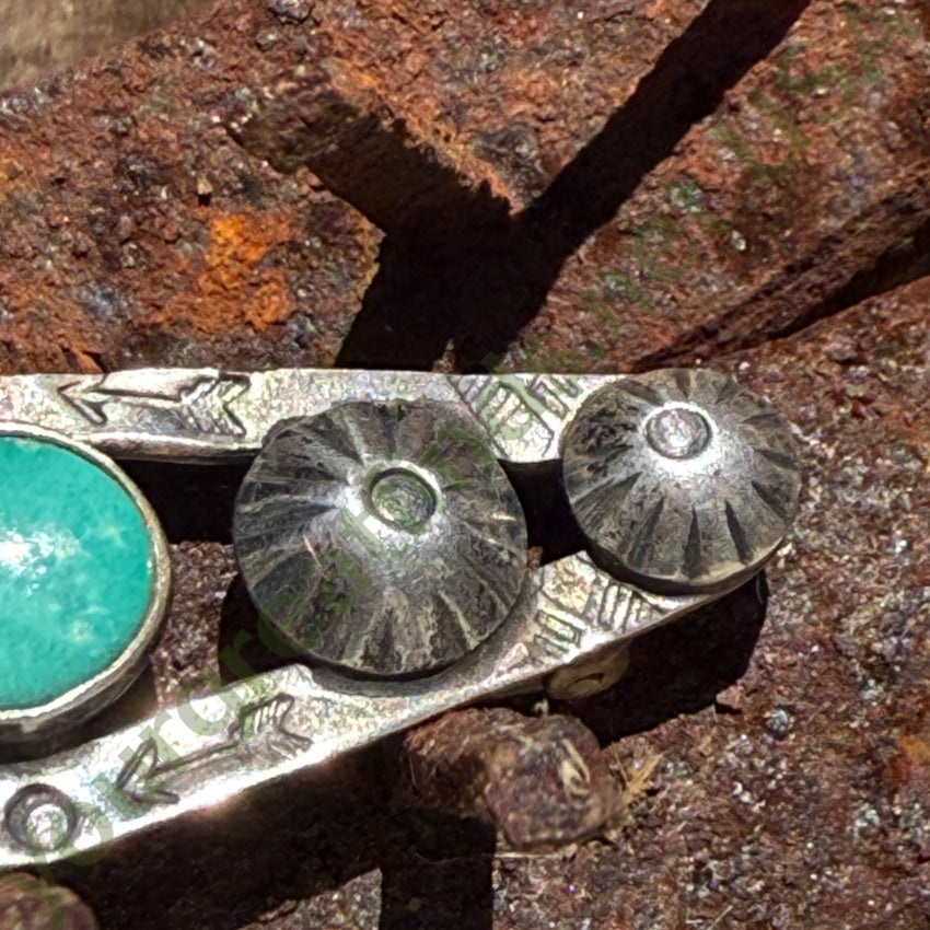 Antique Navajo Sterling Silver & Turquoise Bar Pin bar pin