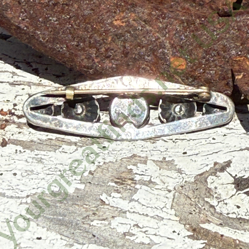 Antique Navajo Sterling Silver & Turquoise Bar Pin bar pin