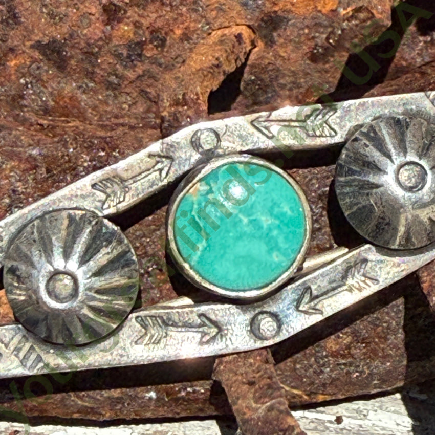 Antique Navajo Sterling Silver & Turquoise Bar Pin bar pin