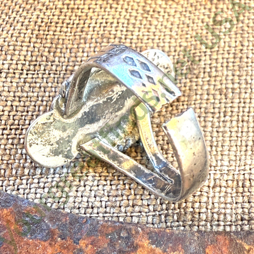 Antique Navajo Sterling Silver Turquoise Ring Fred Harvey ring