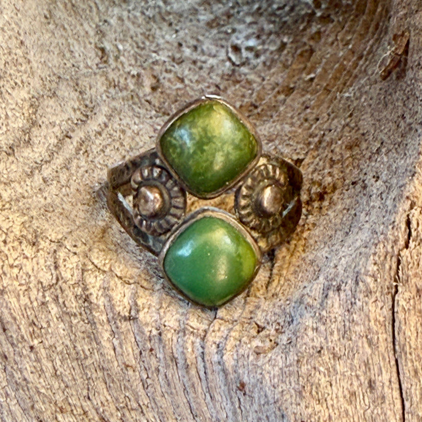 Antique Navajo Sterling Silver Turquoise Ring Fred Harvey ring