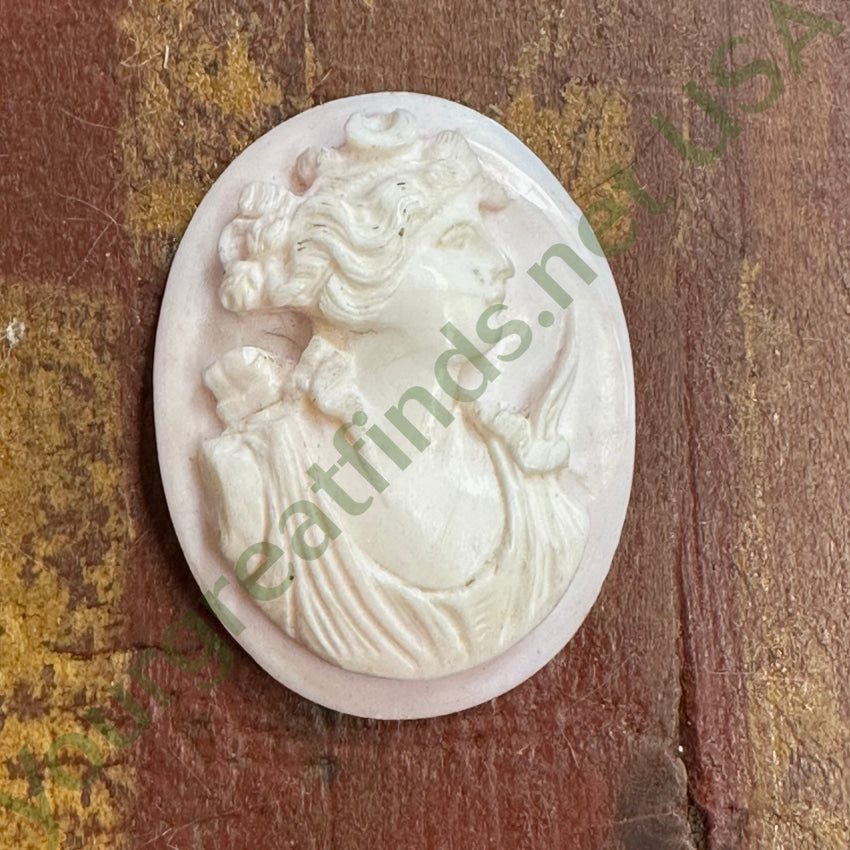 Antique Pink Conch Shell Unset Cameo Diana