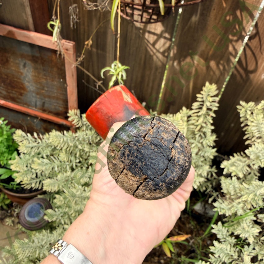 Antique Primitive Wooden Mallet in Old Red & Black Paint antique mallet