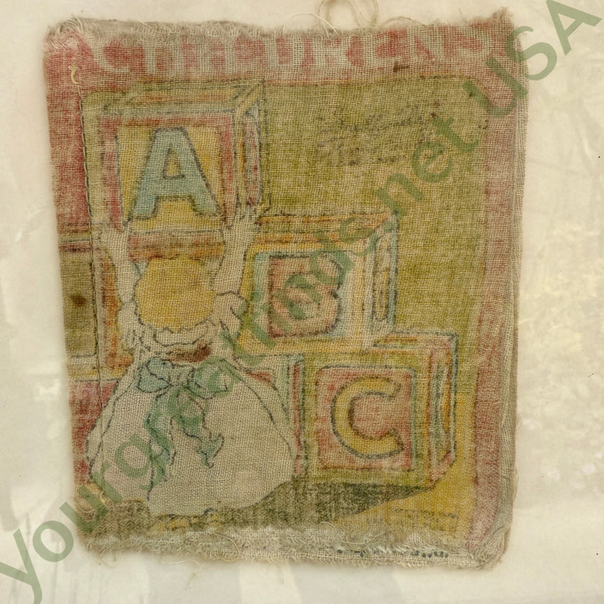 Antique Printed Muslin Child’s Alphabet Book Framed