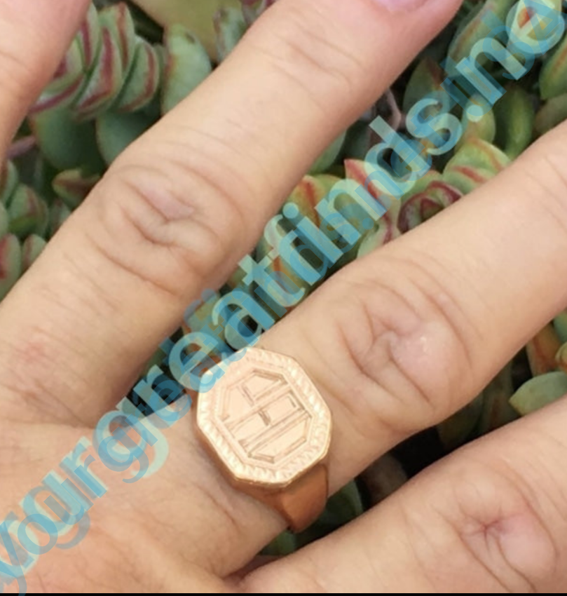 Antique Rose Gold Vinaigrette Poison Signet Ring 10K Ring