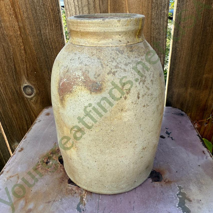 Antique Salt Glazed Stoneware Canning Crock WB Lowry antique crock