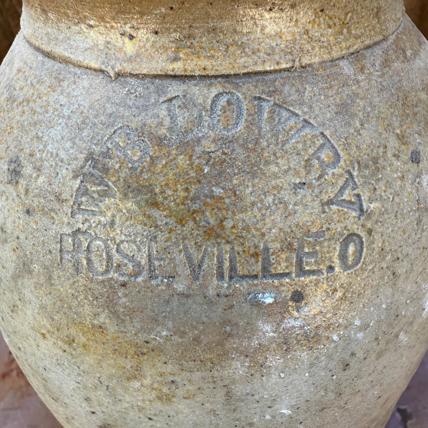 Antique Salt Glazed Stoneware Canning Crock WB Lowry antique crock