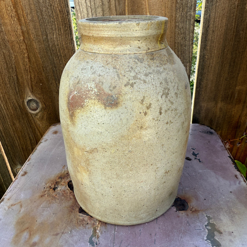 Antique Salt Glazed Stoneware Canning Crock WB Lowry antique crock
