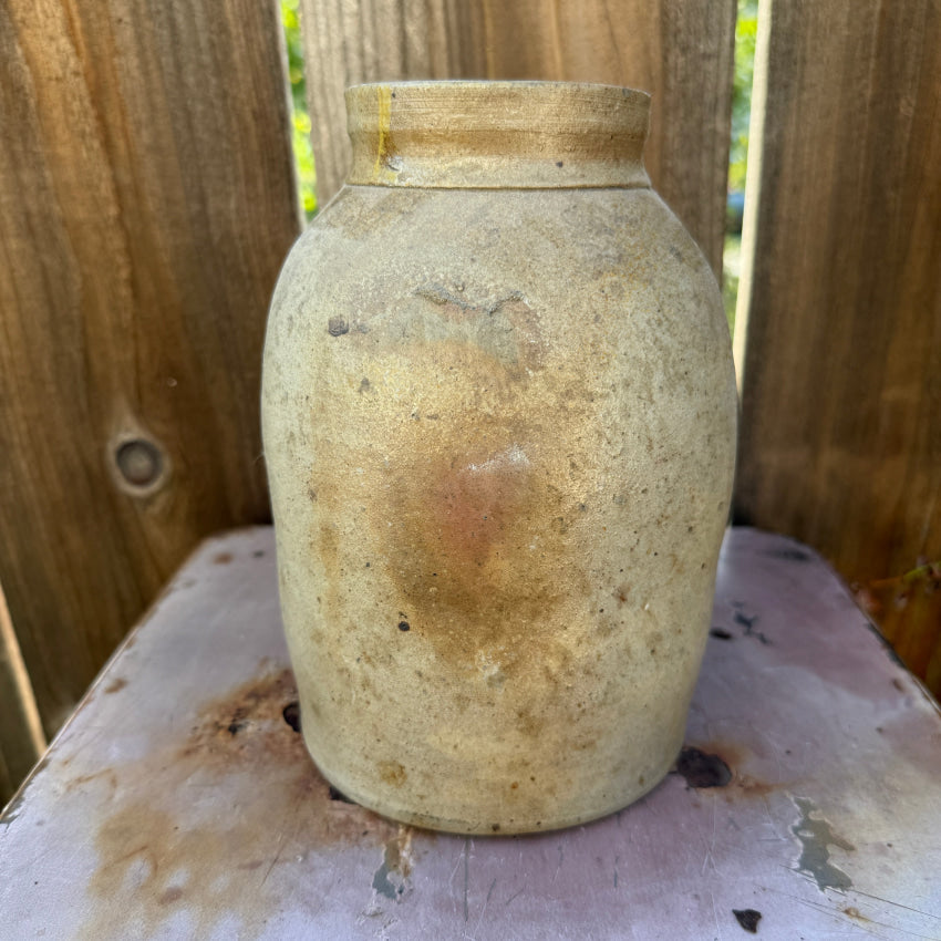 Antique Salt Glazed Stoneware Canning Crock WB Lowry antique crock