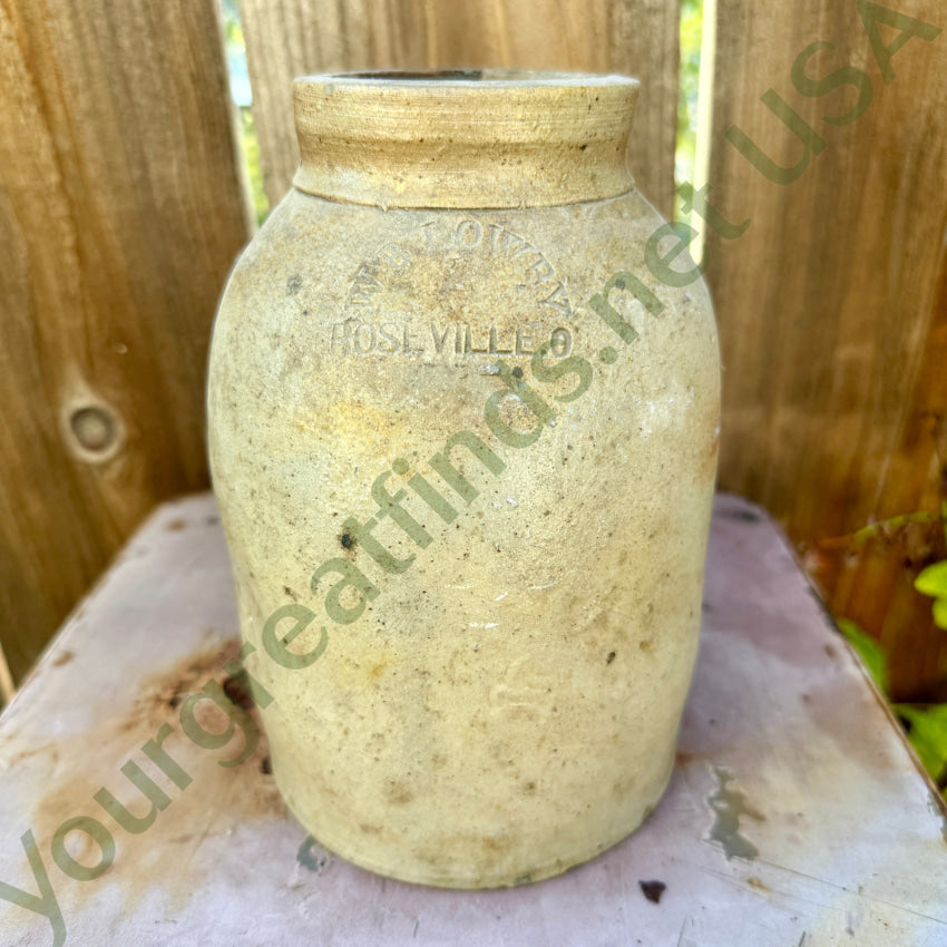 Antique Salt Glazed Stoneware Canning Crock WB Lowry antique crock