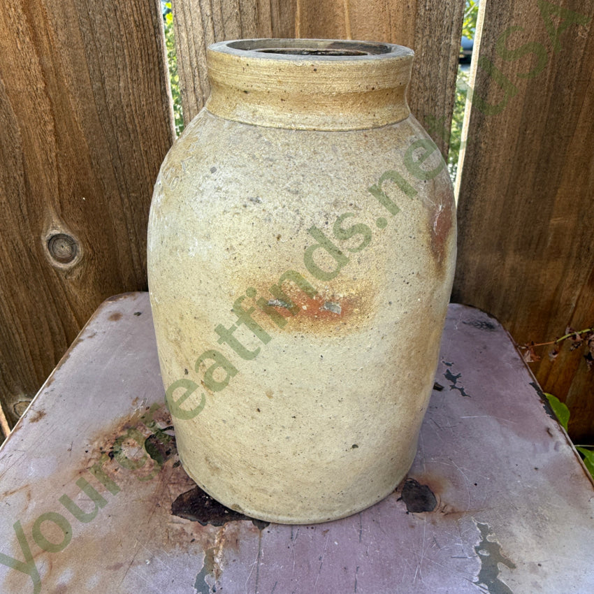 Antique Salt Glazed Stoneware Canning Crock WB Lowry antique crock