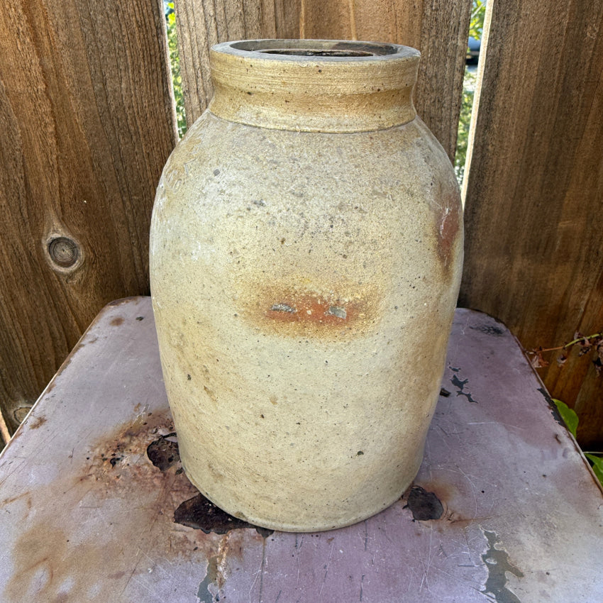 Antique Salt Glazed Stoneware Canning Crock WB Lowry antique crock
