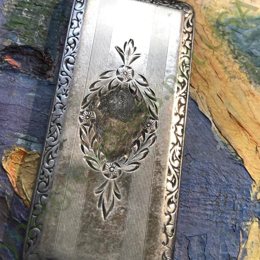 Antique Sterling Silver ’Hello Bill’ Calling Card Case Pendant Pendant