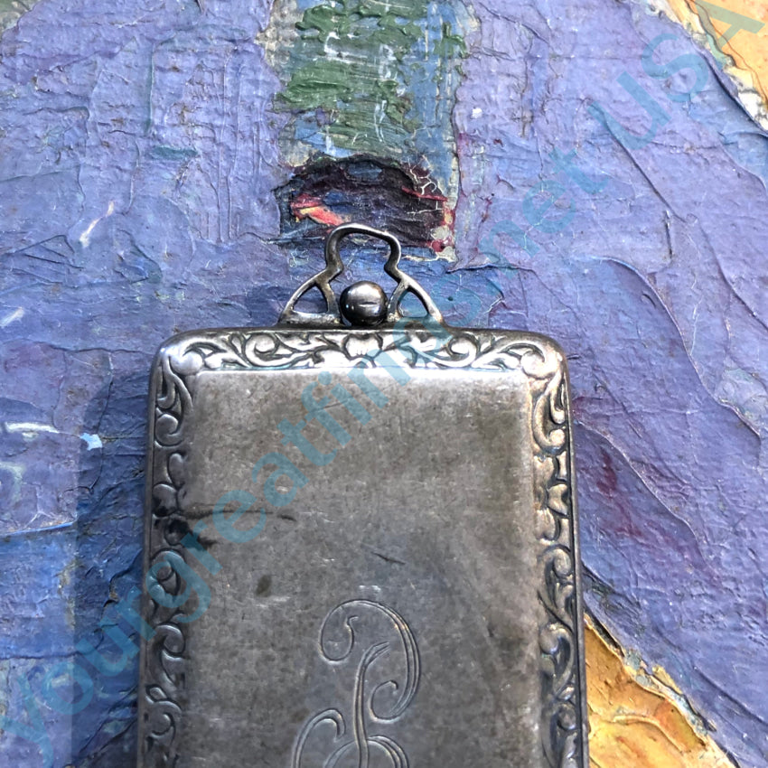 Antique Sterling Silver ’Hello Bill’ Calling Card Case Pendant Pendant