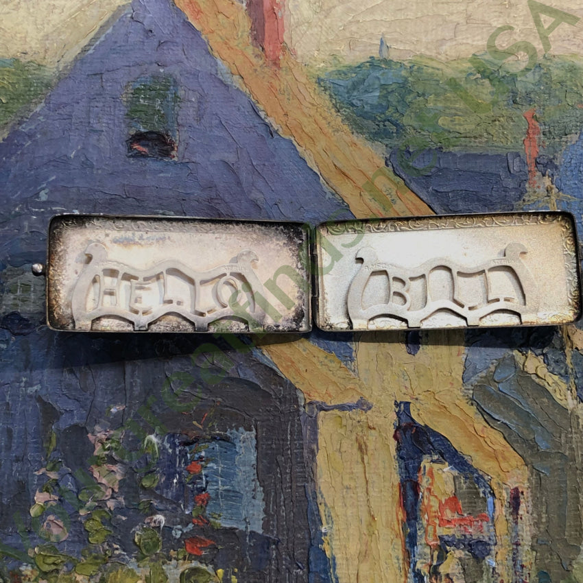 Antique Sterling Silver ’Hello Bill’ Calling Card Case Pendant Pendant