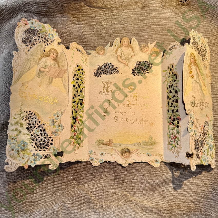 Antique Swedish Victorian Christmas Card