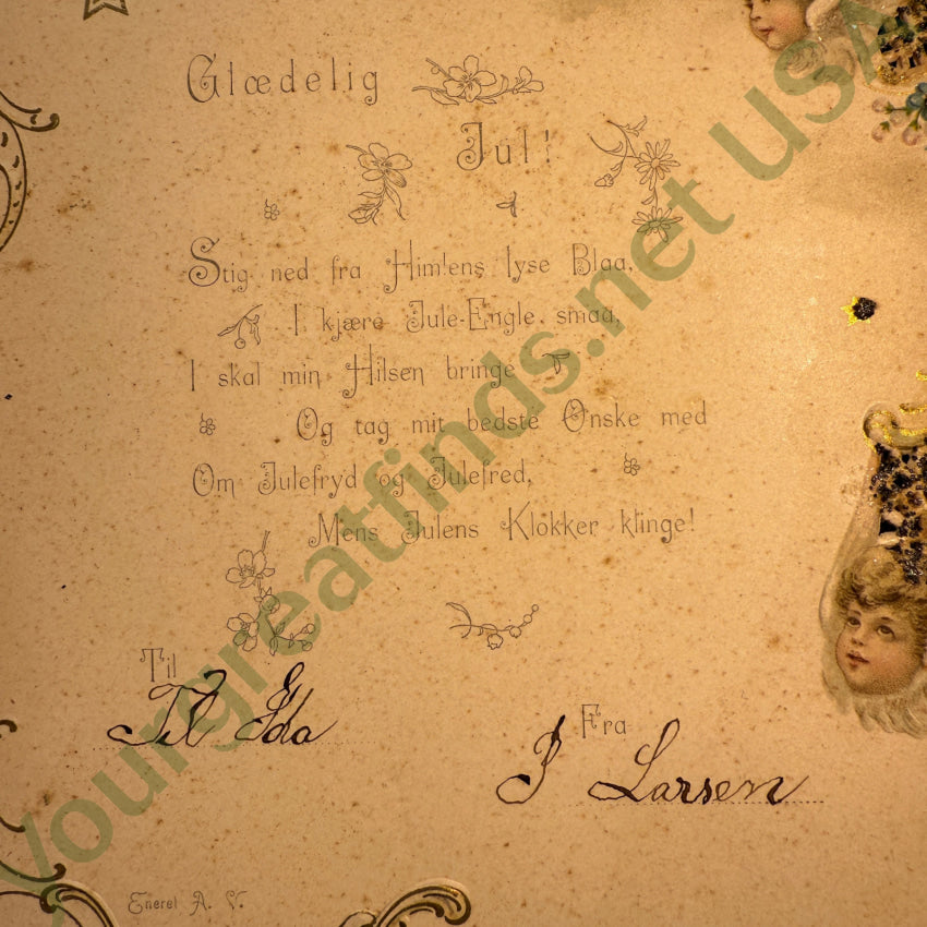 Antique Swedish Victorian Christmas Card