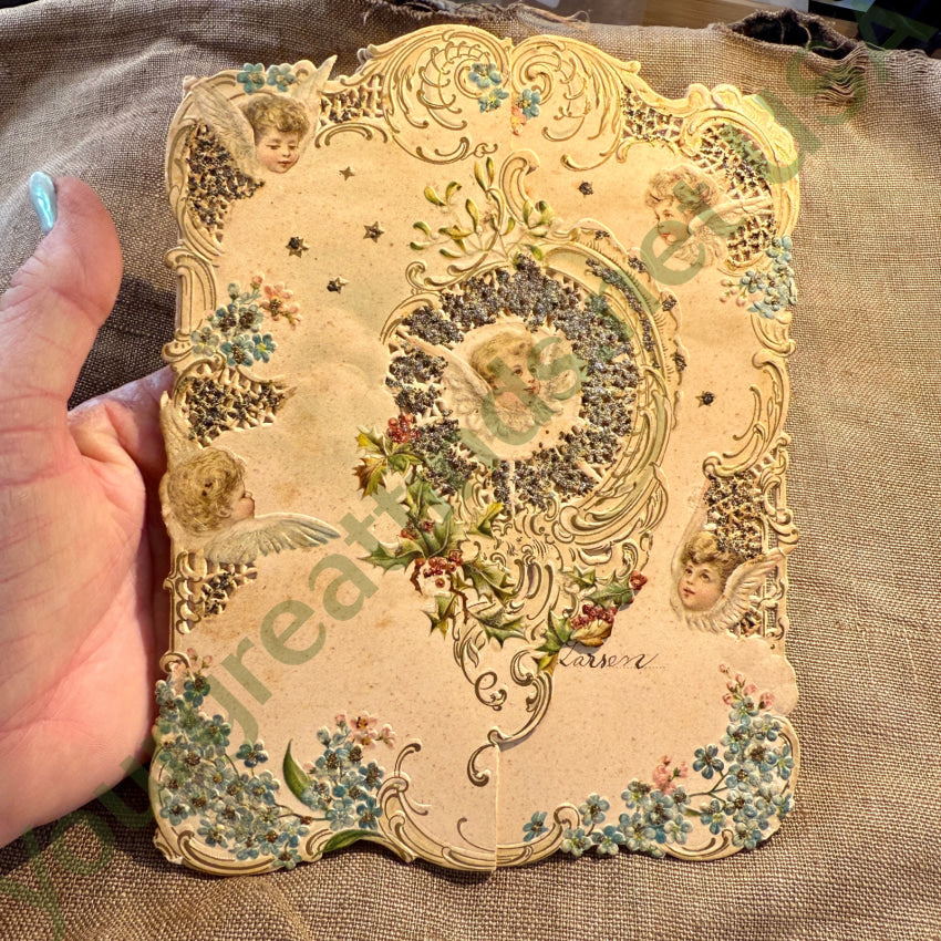 Antique Swedish Victorian Christmas Card