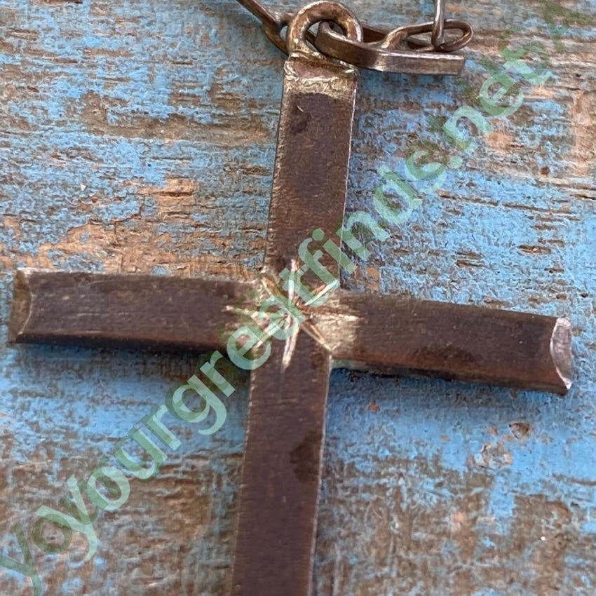 Antique Tarnished Sterling Silver Holy Cross Necklace Yourgreatfinds