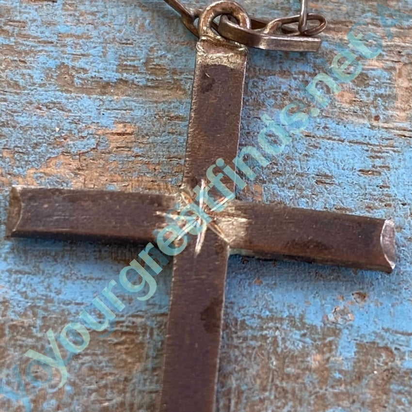 Antique Tarnished Sterling Silver Holy Cross Necklace Yourgreatfinds