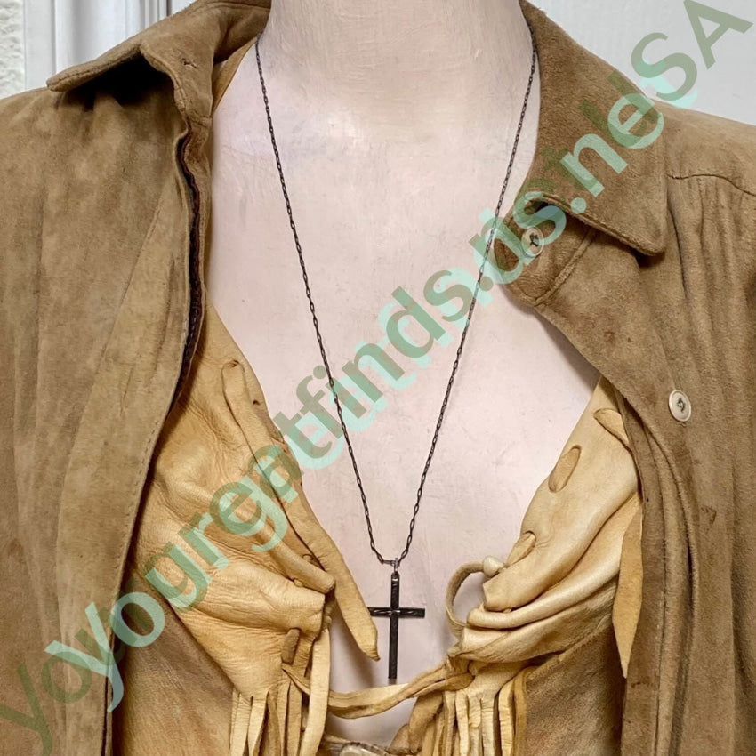 Antique Tarnished Sterling Silver Holy Cross Necklace Yourgreatfinds