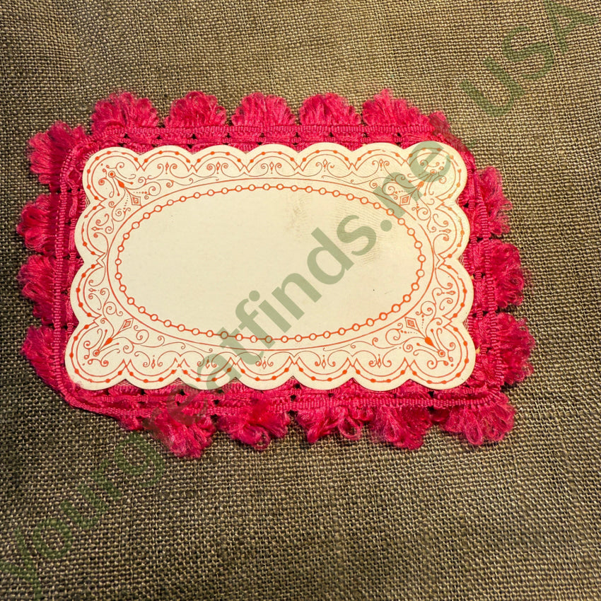Antique Victorian Die-Cut Calling Card 2 Sides Silk Fringe (Copy)