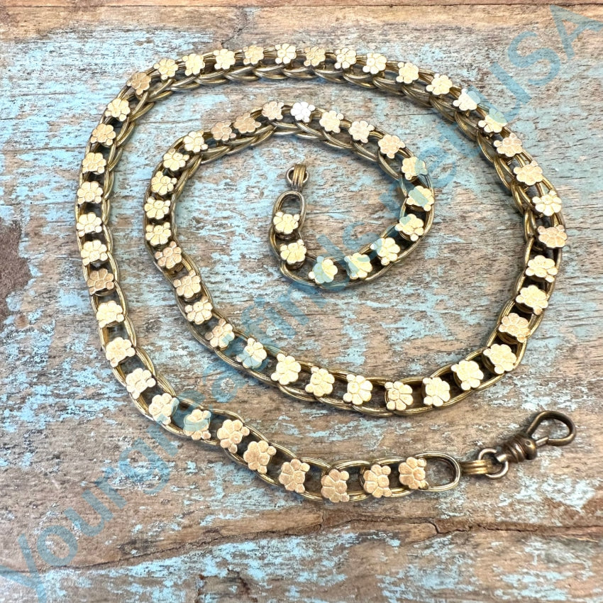 Antique Victorian Pinchbeck Gold Bookchain Watch Chain