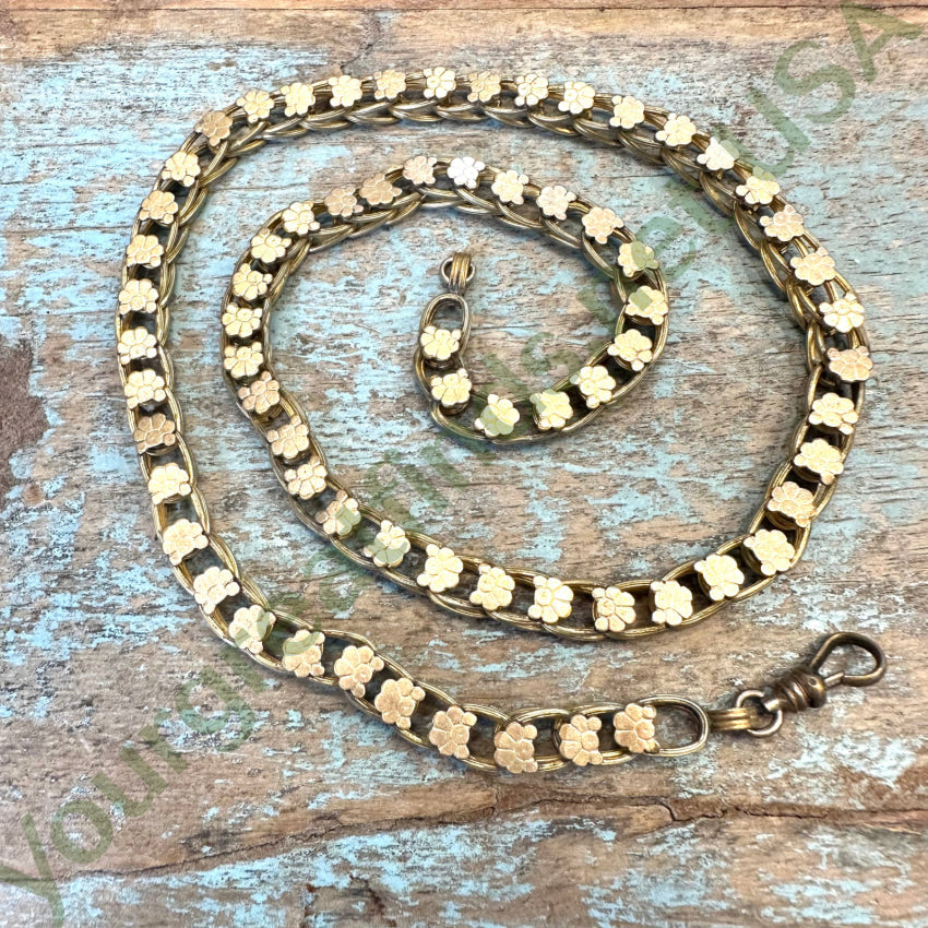 Antique Victorian Pinchbeck Gold Bookchain Watch Chain